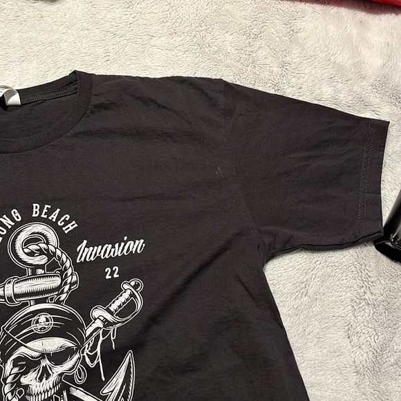 Black short sleeve shirt with Lang Beach Pirate Invasion 2022 logo on front - Picture 3 of 4